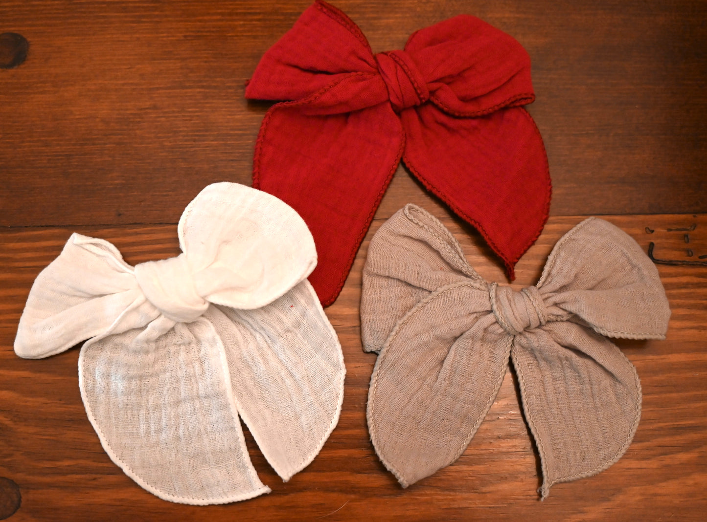 Large Gauze Linen Bow