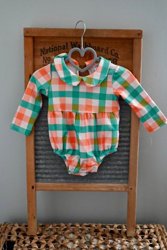 Plaid Baby Girl Romper