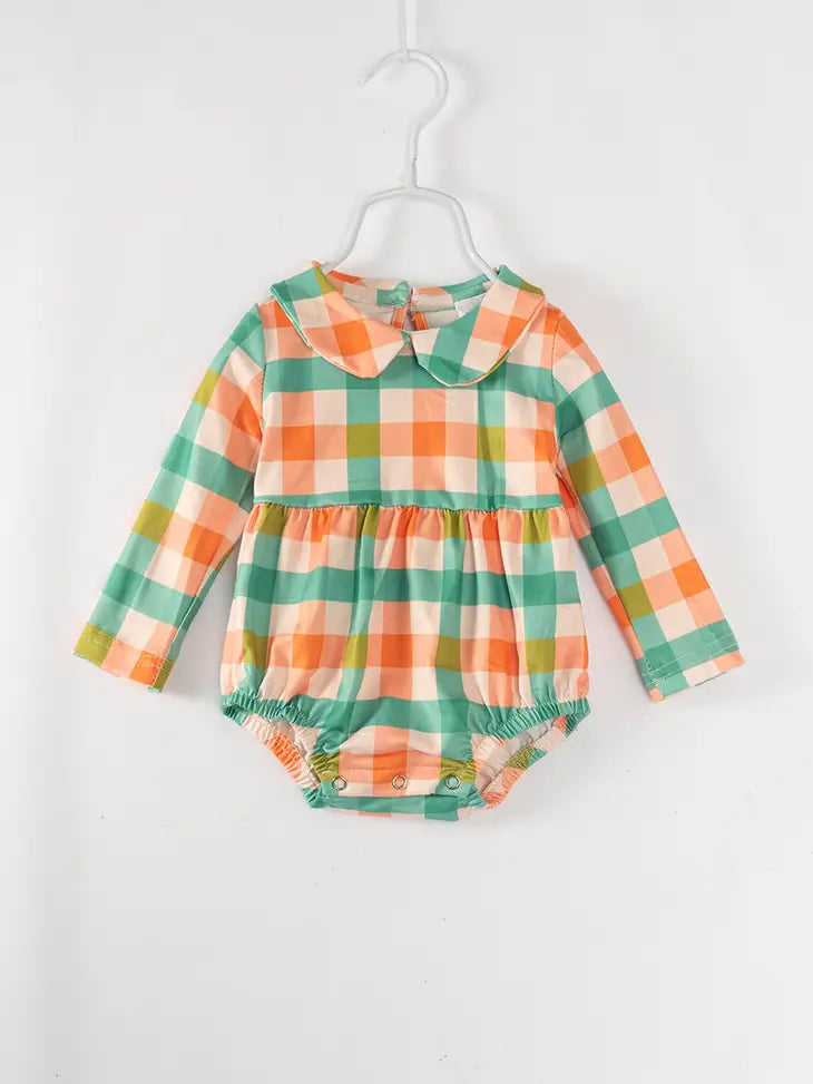 Plaid Baby Girl Romper