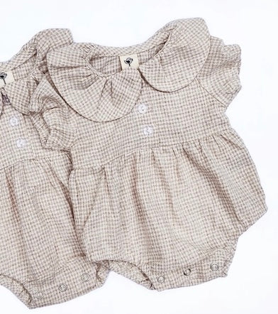 Gingham Baby Romper