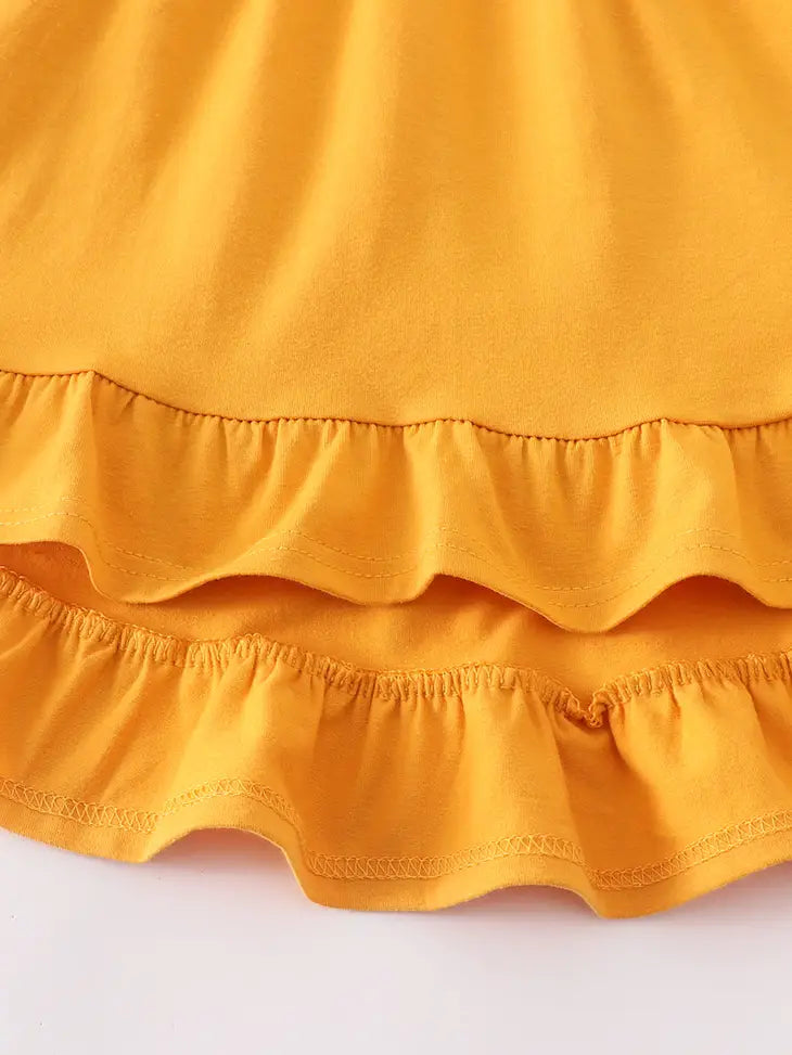 Mustard Ruffle Hem Dress